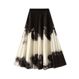 GRADIENT PRINT PLEATED A LINE FLOWY MIDI SKIRT_CWBMS0402