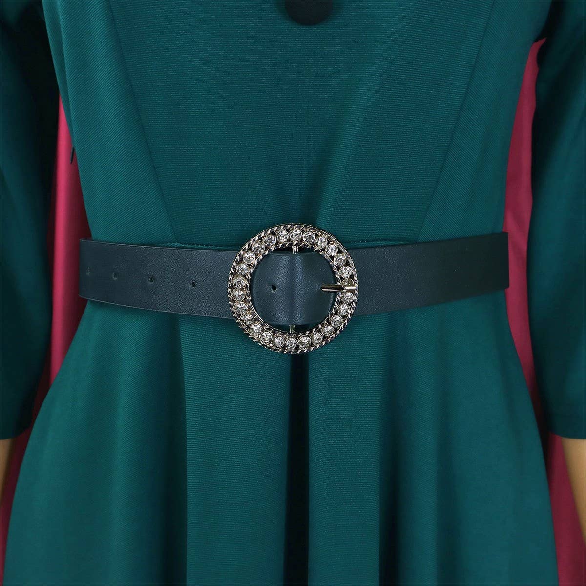 SOLID COLOR FASHIONABLE A LINE PLUS SIZE DRESS_CWDMD3670