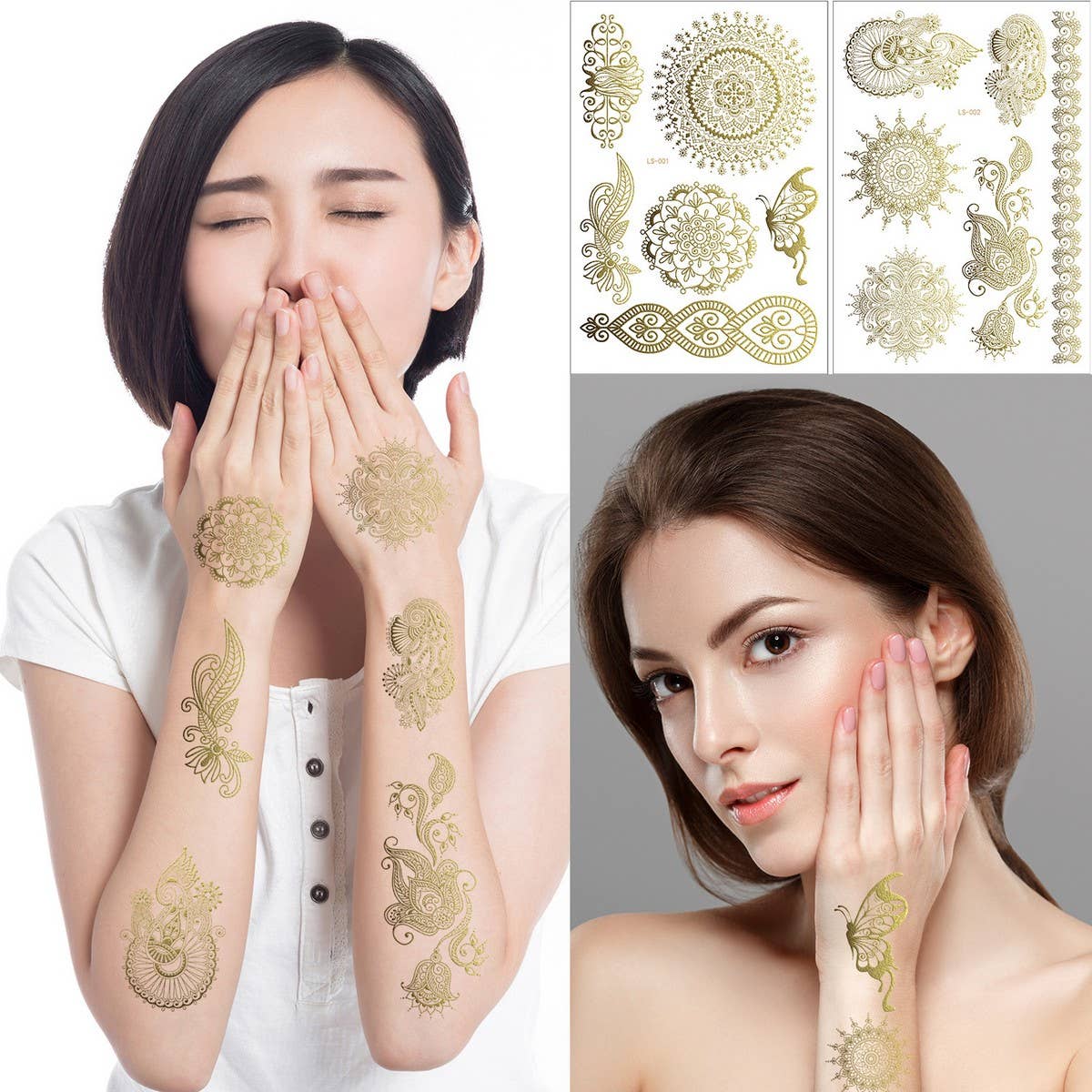 ROSE GOLD HENNA TATTOOS LACE MANDALA BRIDAL_CWMM8237