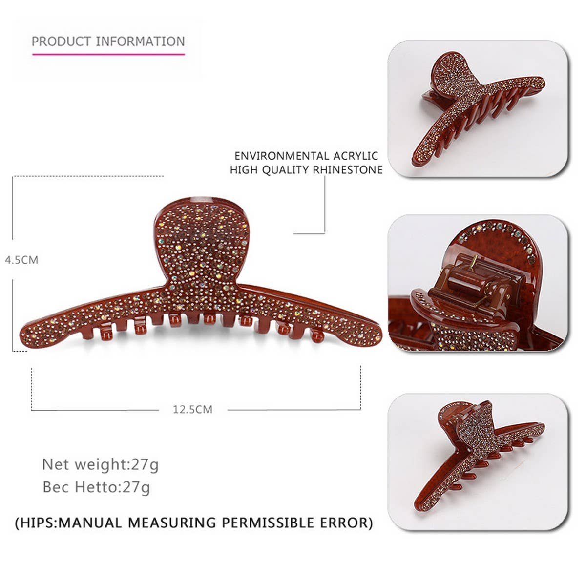 FASHION LARGE DIAMOND SHARK CLIP HAIRPIN_CWAHA4265