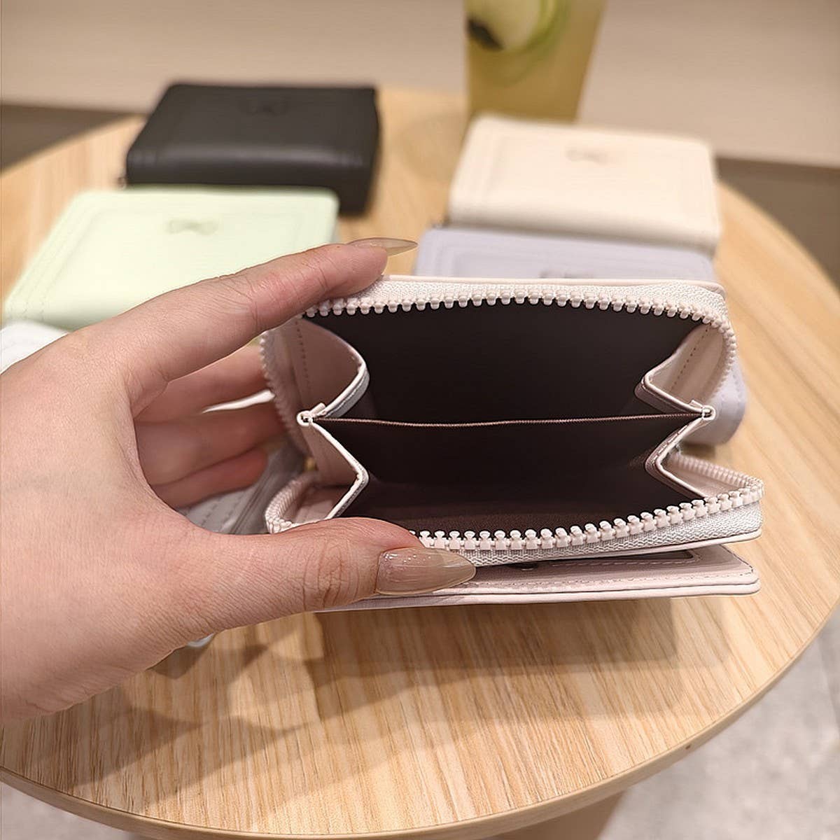 Cute Bow Zip Bifold Wallet For Women_Cwab06227