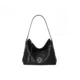 Vintage Ruched Tote Small Shoulder Leather Bag_Cwab5324