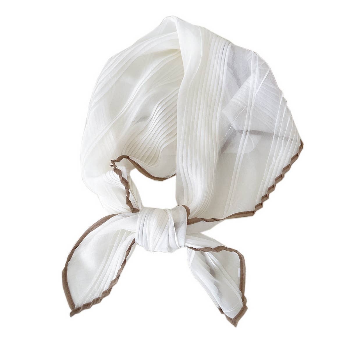 60CM PLEATED SHEER SQUARE SCARF FOR WOMEN_CWASC0849