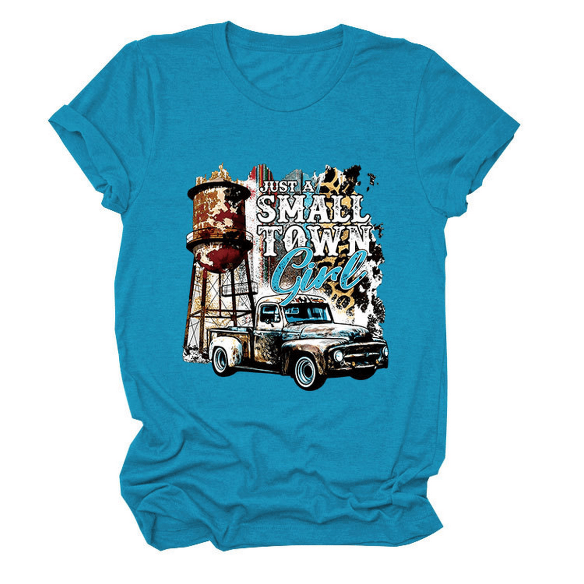 JUST A SMALL TOWN GIRL PRINT T SHIRT LOOSE FIT_CWTTS1525