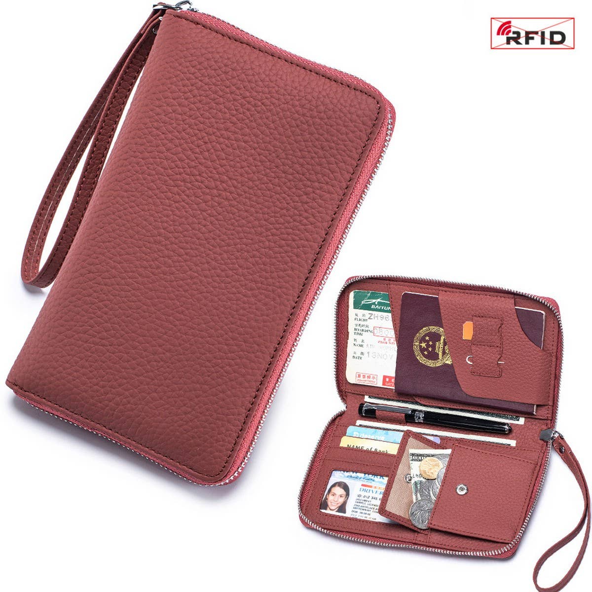 ANTI THEFT MULTIFUNCTIONAL LONG LEATHER WALLET_CWAB3734