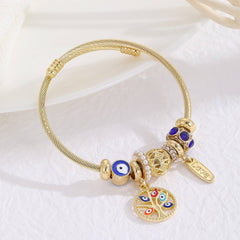 GOLD STAINLESS STEEL DOLPHIN TAIL BRACELET_CWMM8490