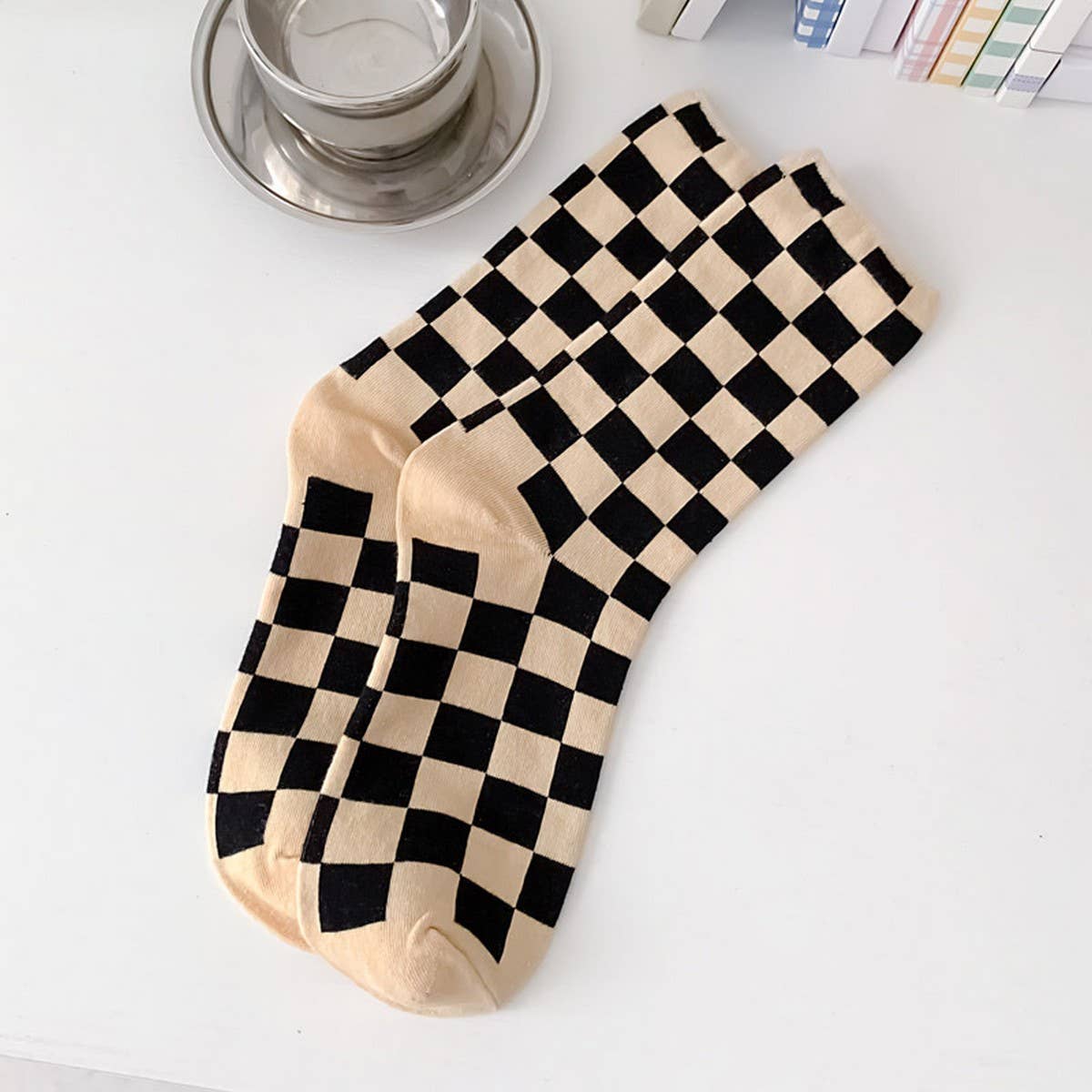 NEW ALL PLAID MID TUBE SOCKS FOR MEN AND WOMEN_CWMS0405