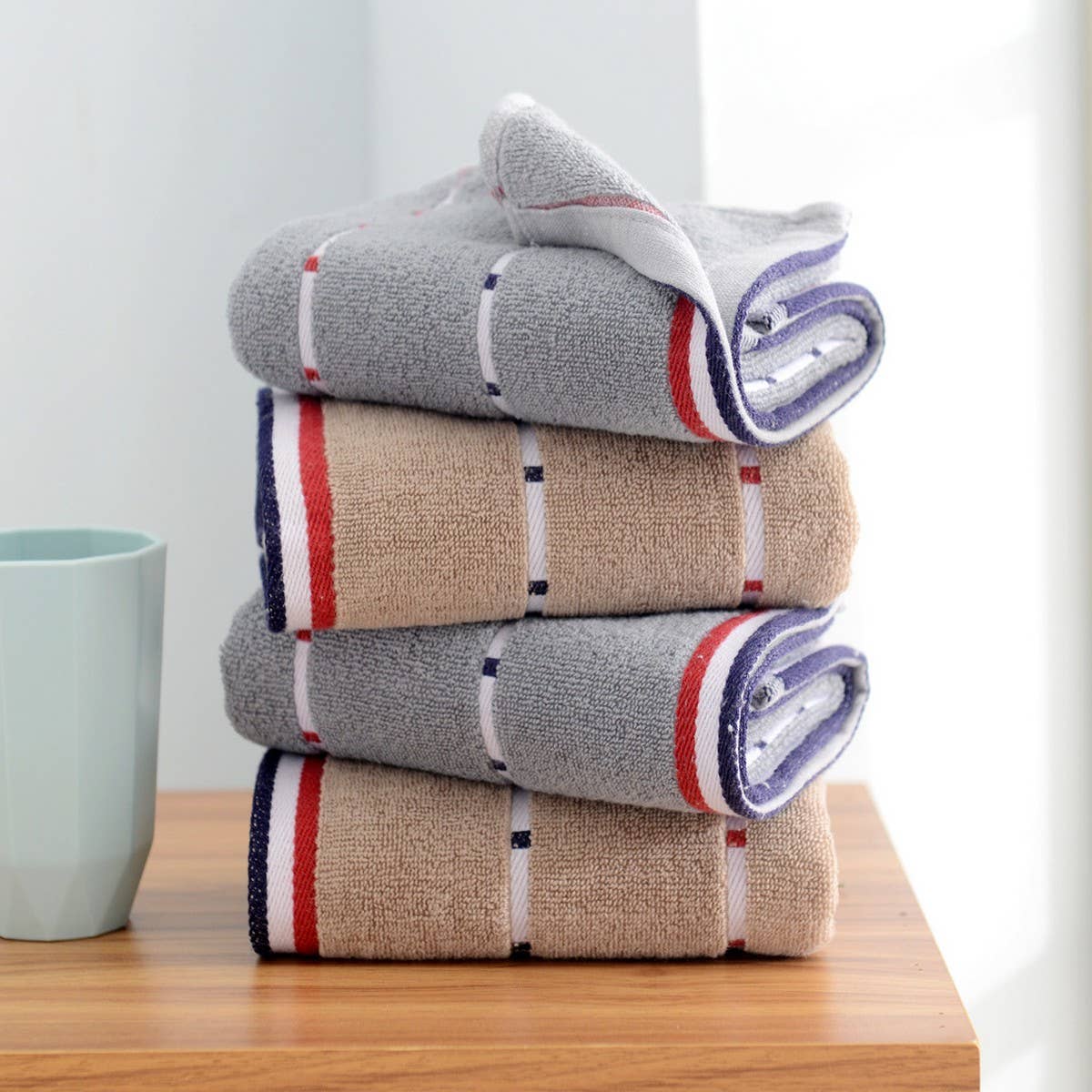 HOUSEHOLD STRIPED COTTON ABSORBENT TOWEL SOFT GIFT_CWMM2317
