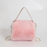 PLUSH TOTE HANDBAG SOFT CHAIN SHOULDER BAG_CUAB00582