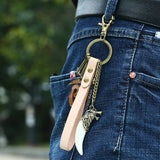 RESIN WOLF TOOTH VINTAGE COWHIDE KEYCHAIN_CWMM5028