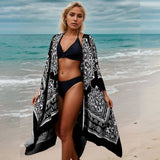 Vacation Floral Kimono Beach Coverup Bikinicardigan_Cwmm6297