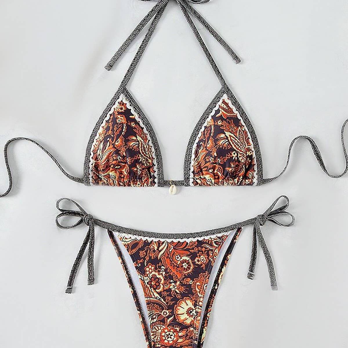 PAISLEY PRINT BIKINI SET TIE SIDE SWIMSUIT_CWMW0918