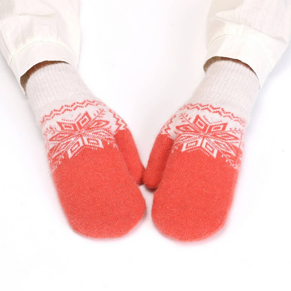 Winter Warm Knitted Plush Jacquard Gloves_Cwag0254