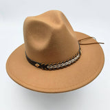 SIMPLE BELT BUCKLE FELT HAT JAZZ HAT_CWAH0751