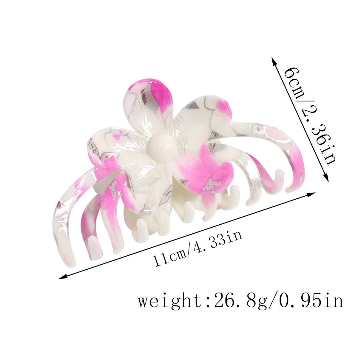 ELEGANT FLORAL HAIR CLAW CHIC DAILY BUN CLIP_CWAHA2247