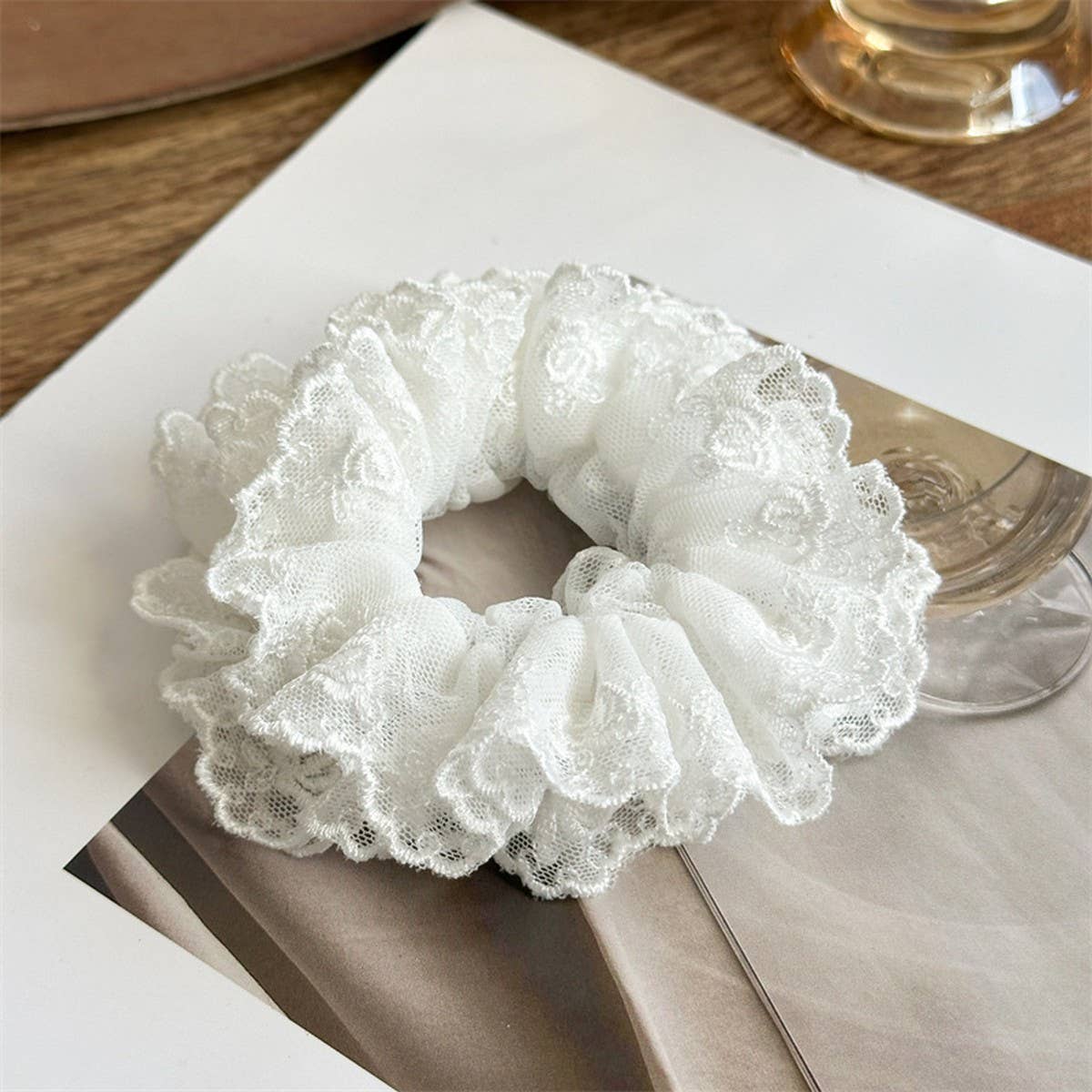 MULTI LAYER HOLLOW PLEATED HAIR RING HAIR ROPE_CWAHA1368