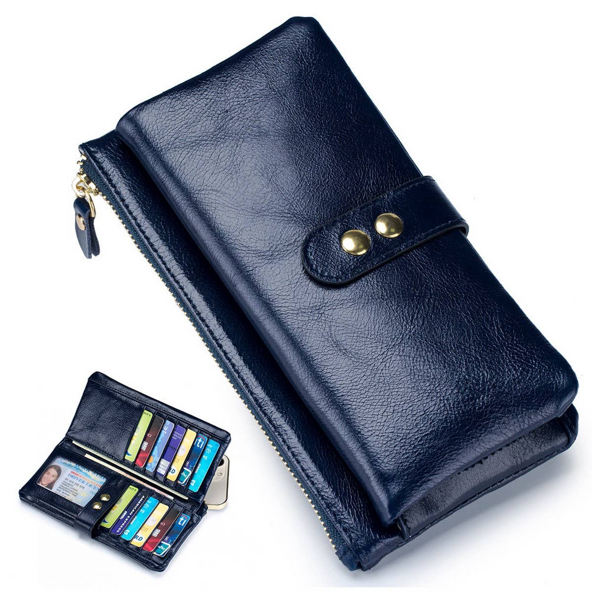 Vintage Waxed Leather Multifunctional Wallet_Cwab3812
