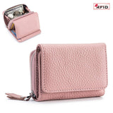SMALL TRIFOLD MINI LEATHER LARGE CAPACITY WALLET_CWAB3787