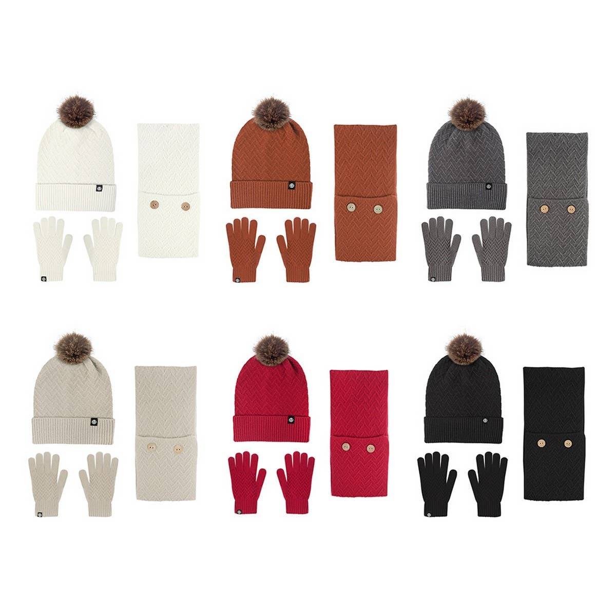 COLD PROOF WOOL BALL KNITTED THREE PIECE SUIT_CWMM2870