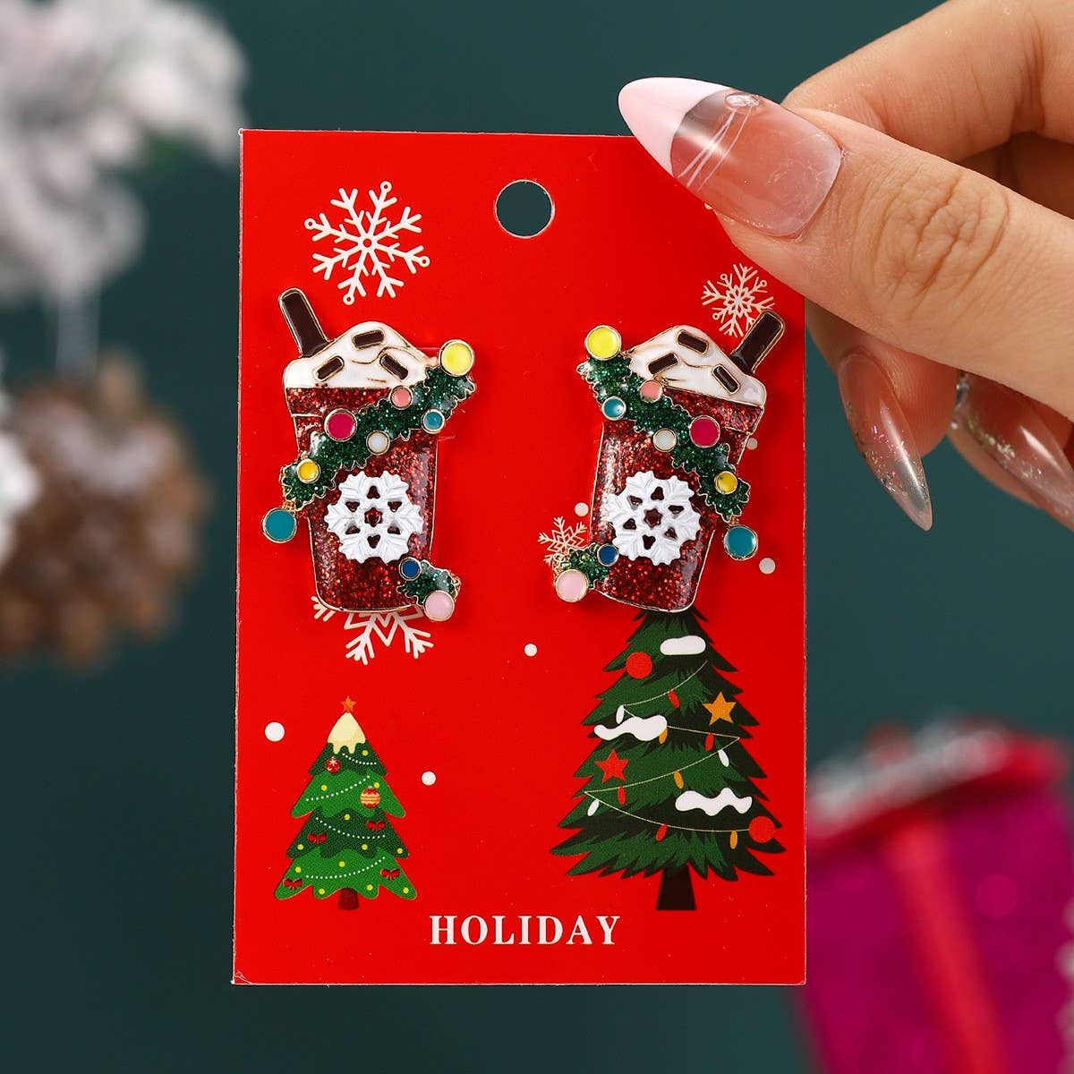 NEW CHRISTMAS CARTOON DIAMOND PENDANT EARRINGS_CWMM2608