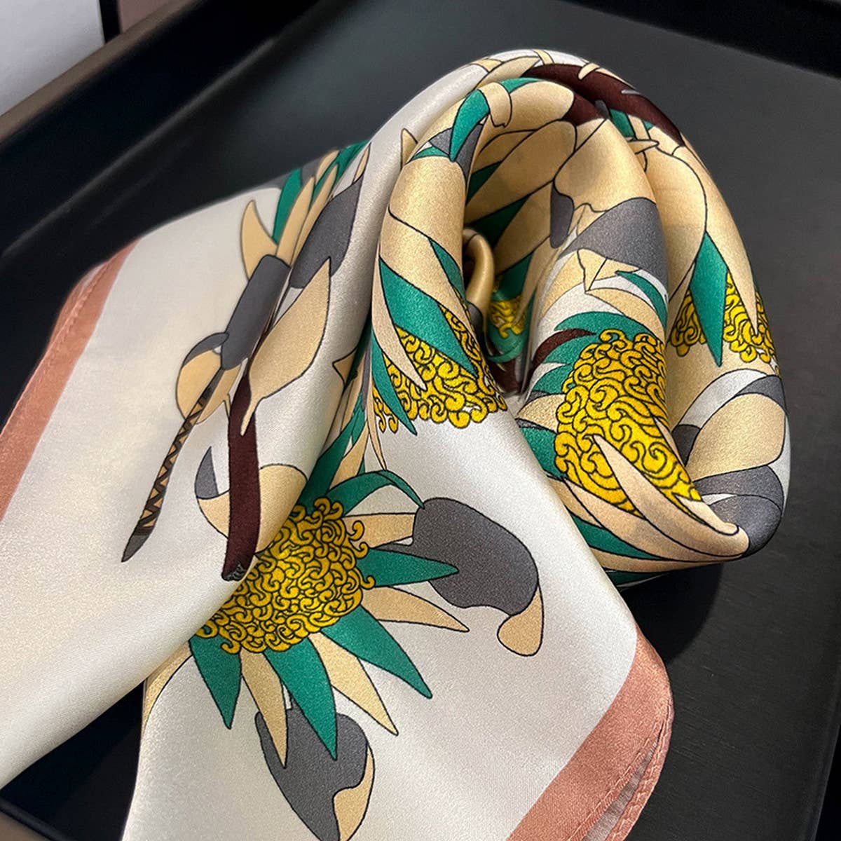 FASHIONABLE SILK SCARF FLORAL PRINT FALL WINTER_CWASC0537