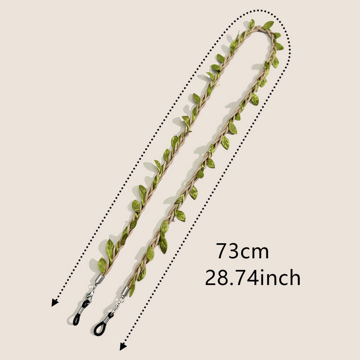 BRAIDED BRANCHES AND LEAVES GLASSES LANYARD_CWMM1159