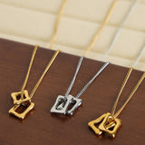 HOLLOW SQUARE PENDANT TITANIUM STEEL NECKLACE_CWAJE1090