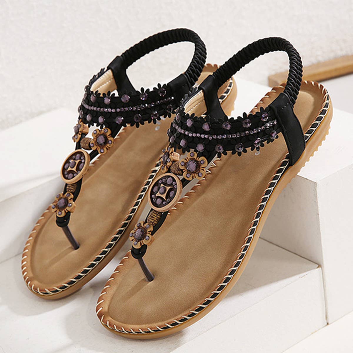 Vintage Clip Toe Beach Sandals Flat Shoes_Cwshs0501