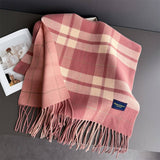Fresh Plaid Cashmere Feel Tassel Scarf Wrap_Cwasc03245