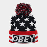FASHION STRIPED JACQUARD POM POM KNITTED HAT_CWAH1614