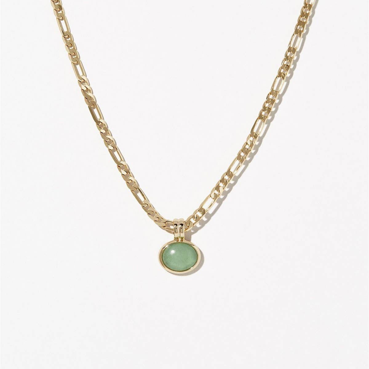 Vintage Green Aventurine Natural Stone Necklace_Cwmm5521