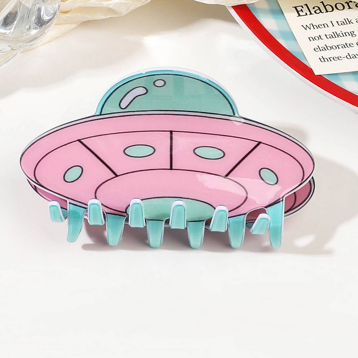 ACRYLIC UFO HAIR CLAW ELEGANT ALIEN SHARK CLIP_CWAHA1637