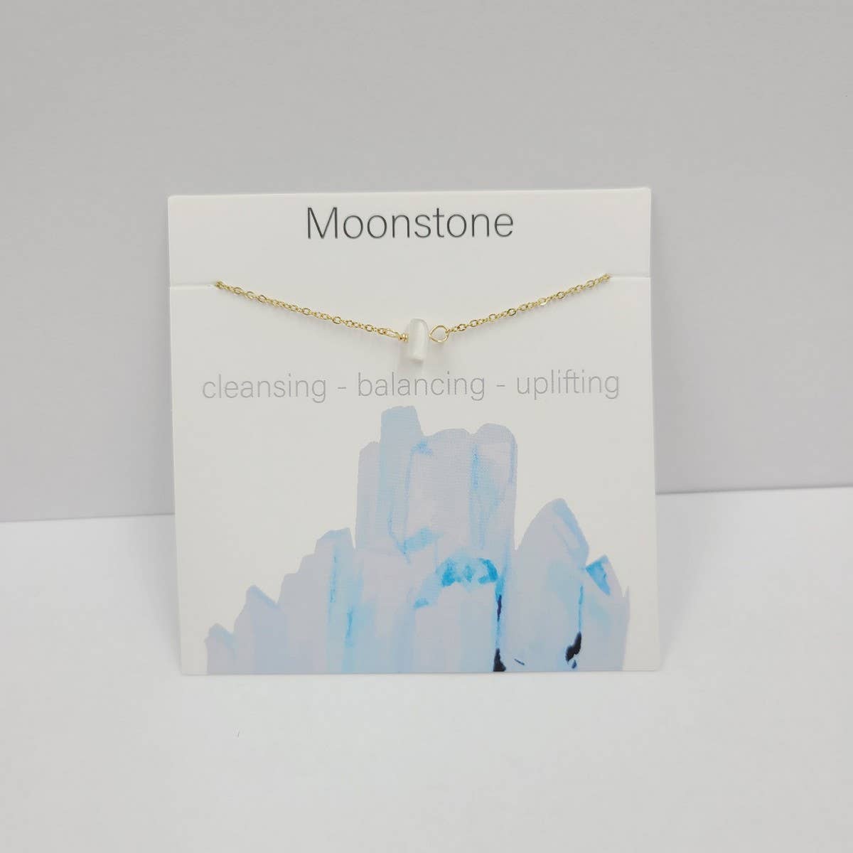 NATURAL CRYSTAL GRAVEL PENDANT NECKLACE WITH CARD_CWAJE1050