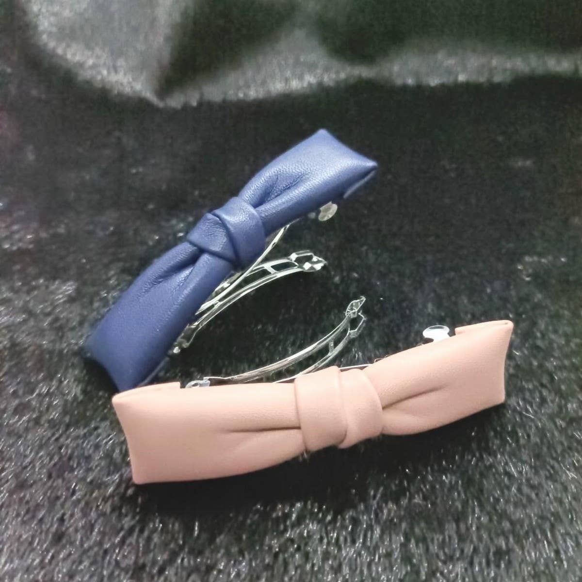 ELEGANT SIMPLE PU LEATHER BOW HAIR BARRETTE_CWAHA6351