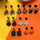 FUNNY HORROR SKULL GHOST EARRINGS_CWAJE2424