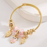 ADJUSTABLE OWL BUTTERFLY CHARM COUPLE BRACELET_CWMM8482