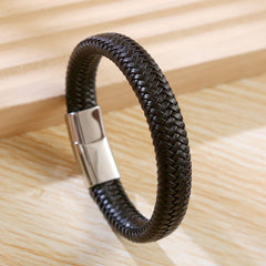 SIMPLE MAGNETIC CLASP HANDWOVEN BRACELET_CWAJE1458