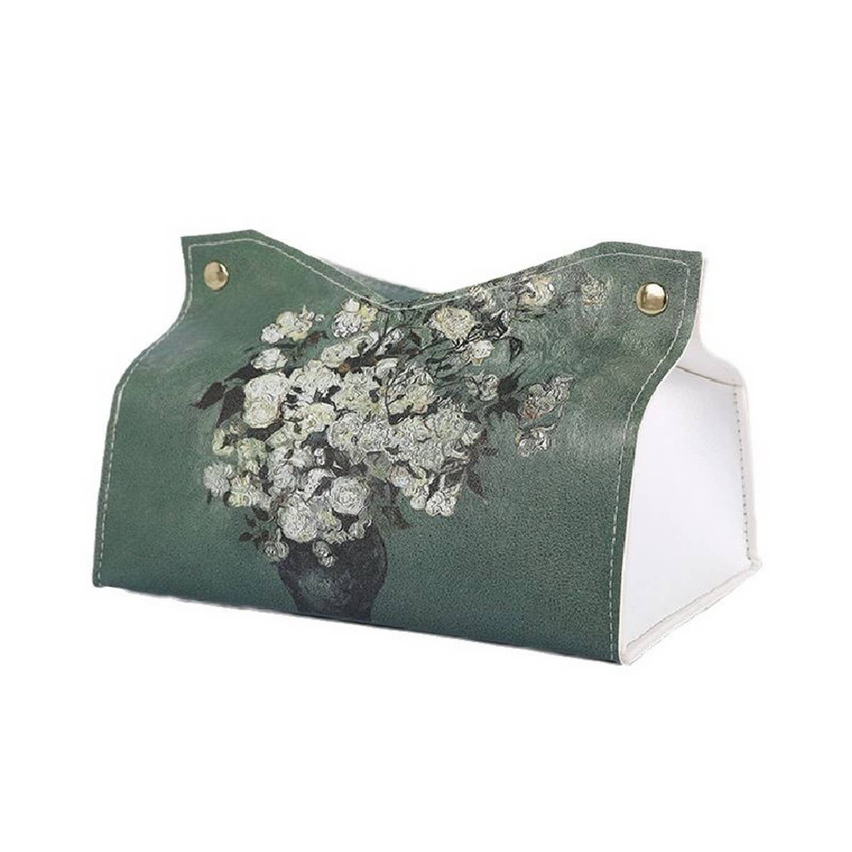 NEW CANGLING GREEN LEATHER TISSUE BOX CAR MOUNT_CWMM2257