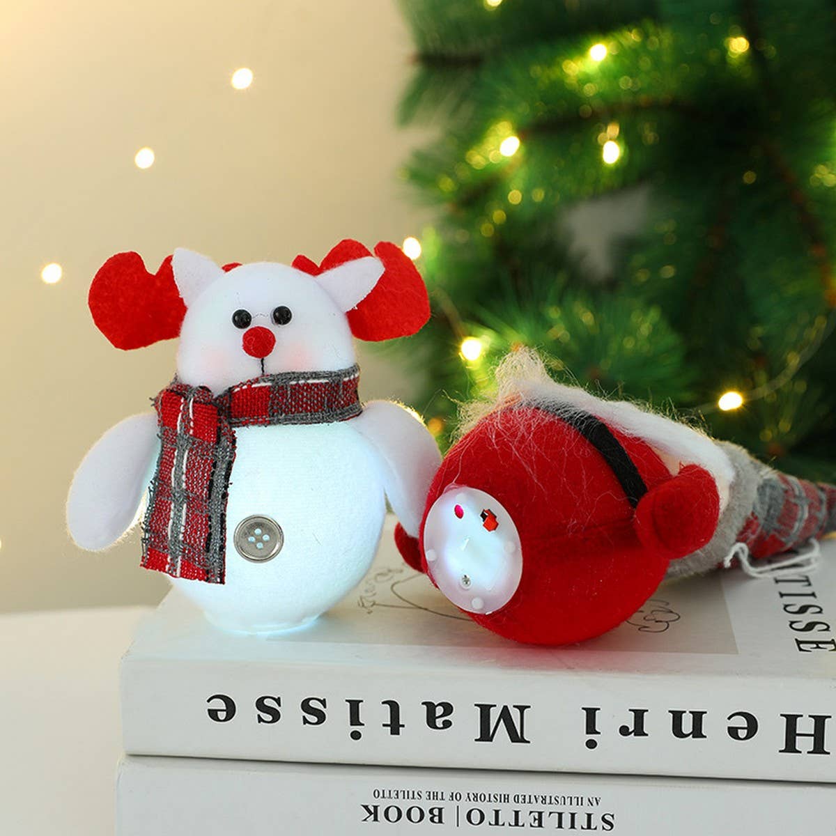 SANTA CLAUS DEER GLOWING DOLL DOLL ORNAMENT_CWMM2840