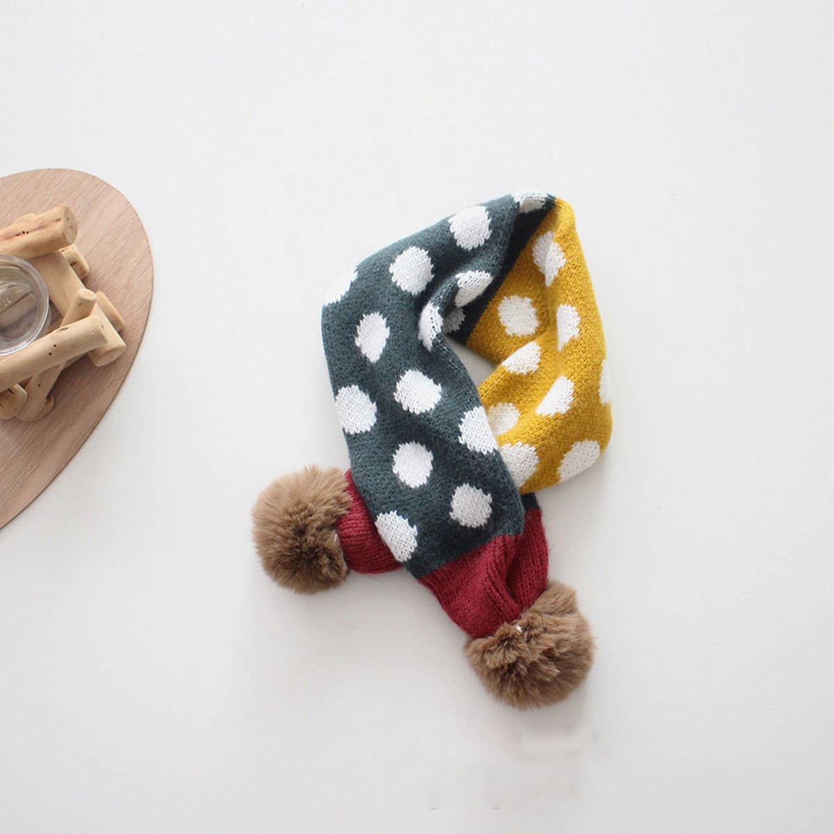 COLORFUL POLKA DOT KNITTED SCARF KIDS NECK SCARF_CWASC2099