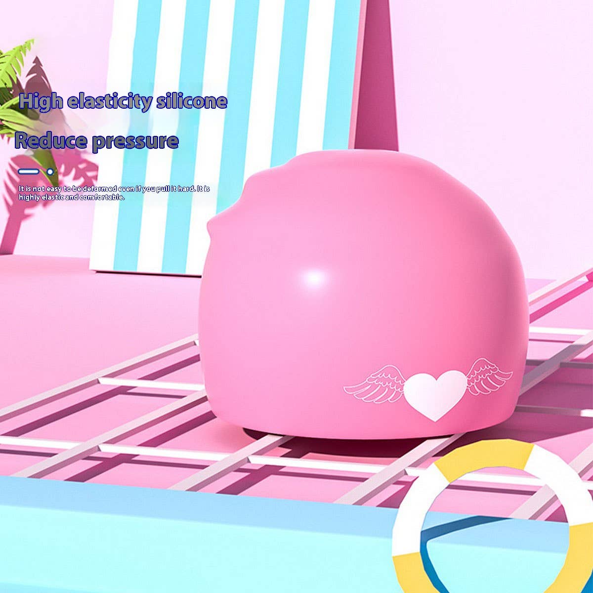 GIRLS SWIM CAP SILICONE WATERPROOF CUTE CARTOON_CWMM6724