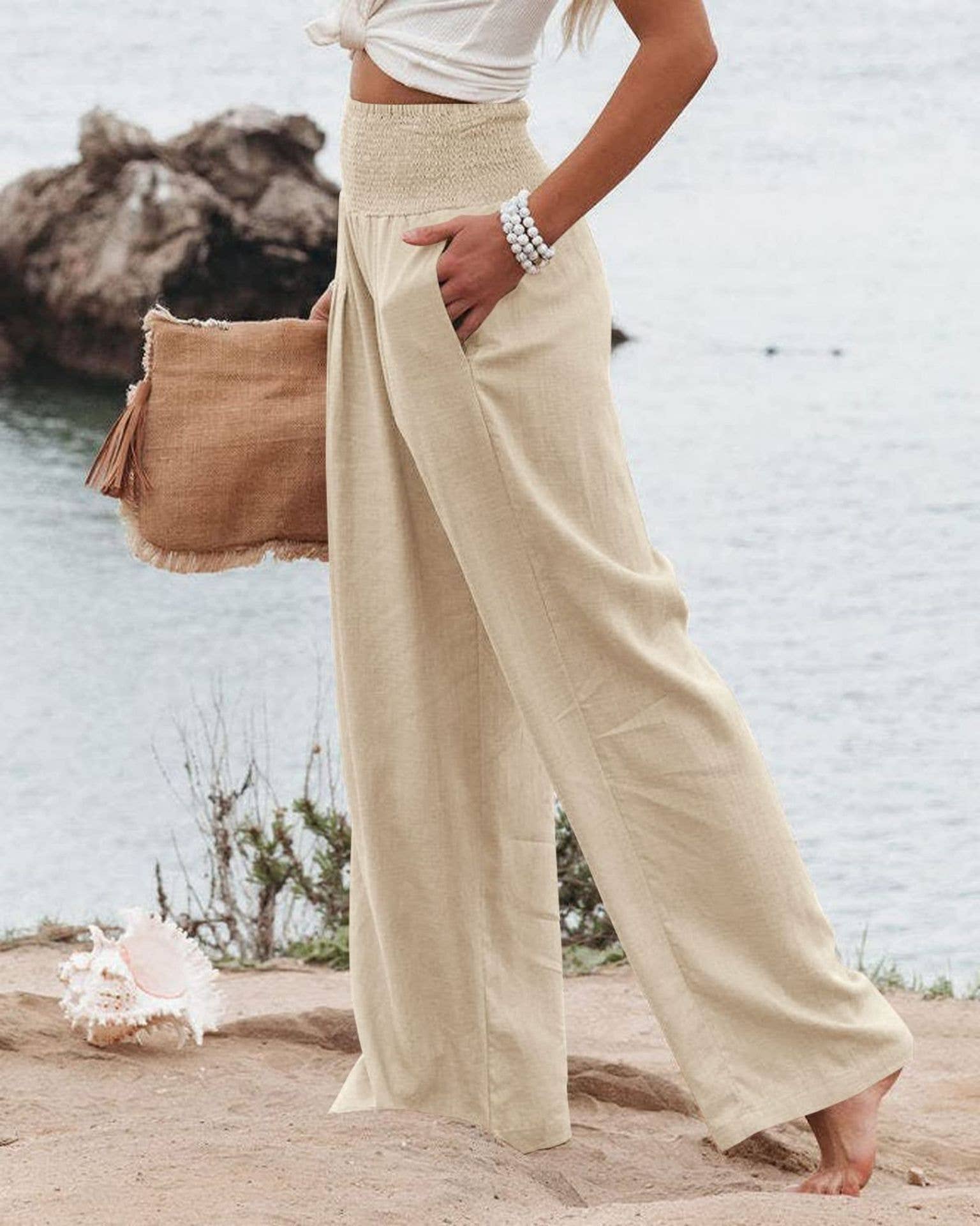 Style Cotton Slacks Made Of Old Mid-Rise Slacks