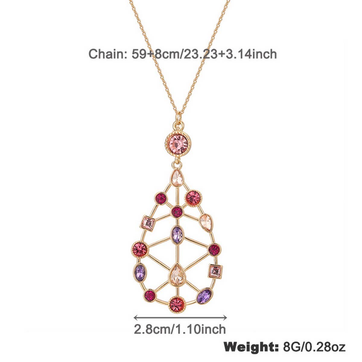 Womens Fashion Colored Rhinestone Necklace