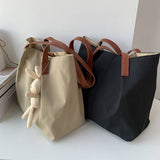 LITERARY SIMPLE SOLID COLOR SHOPPING CANVASBAG_CWAB2124