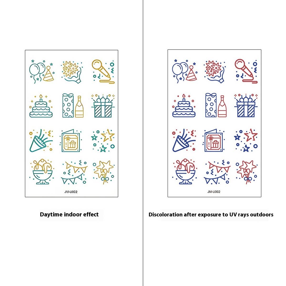 Uv Color-Changing Sunscreen Test Tattoo Stickers_Cwmm8360
