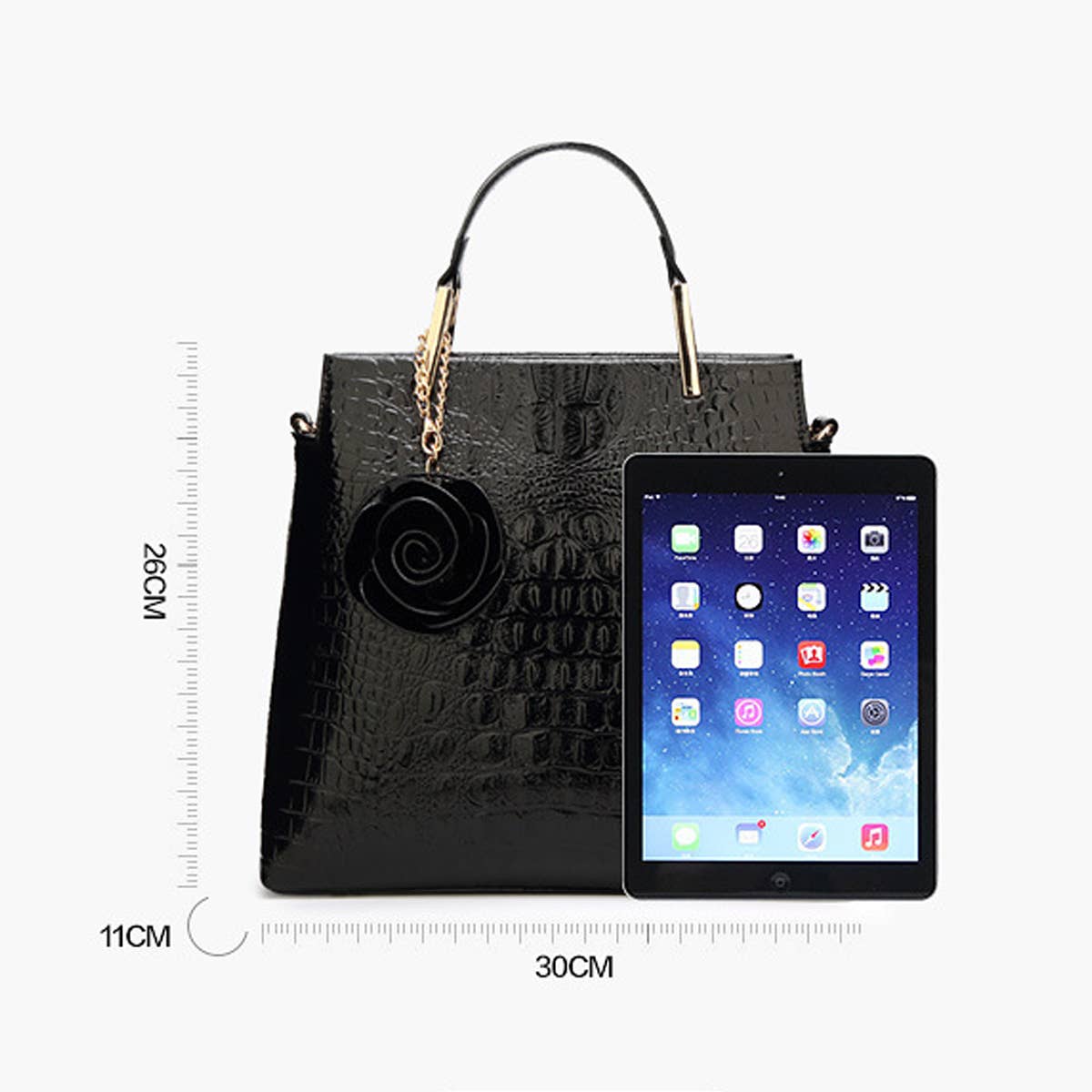 2024 NEW PATENT LEATHER CROCODILE PATTERN HANDBAG_CWAB2641