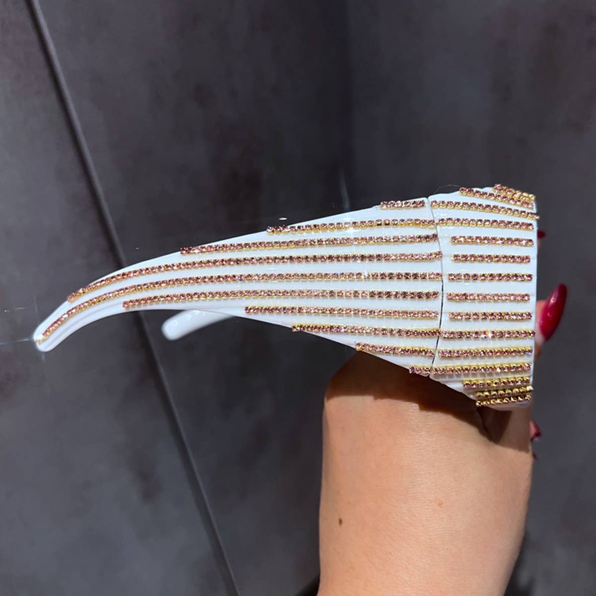 Vintage Round Hand-Set Diamond Sunglasses_Cwasg0817