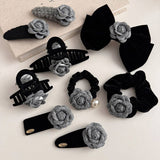 COOL GRAY CAMELLIA HAIRPIN HEADBAND_CWAHA4670