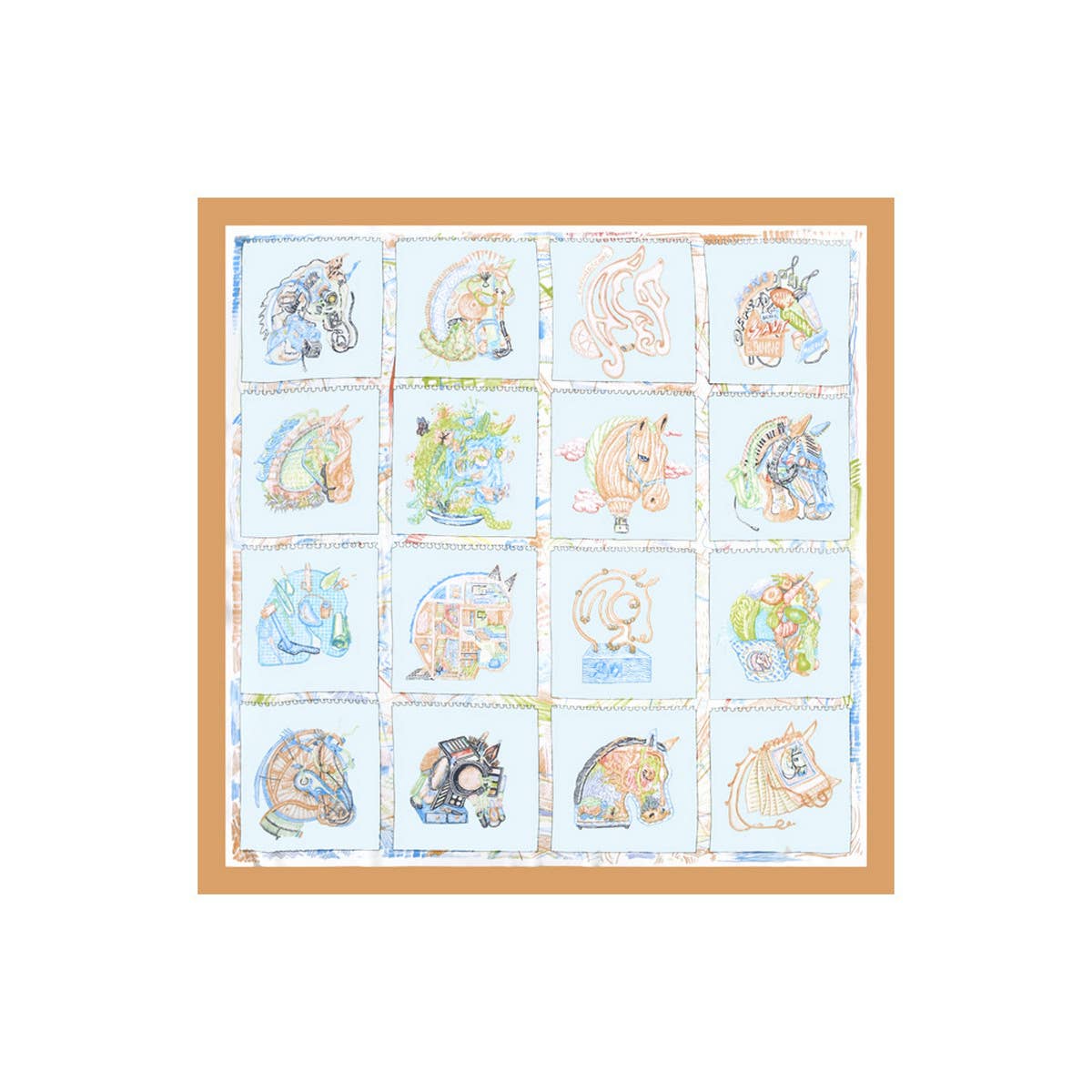 2024 NEW ALL MATCH CARTOON PRINTED SQUARE SCARF_CWASC1161