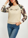 Womens Casual Camouflage Hoodie Pullover
